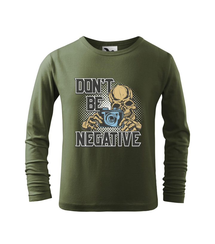 Don't be negative (color) - Hosszú ujjú gyerek póló khaki
