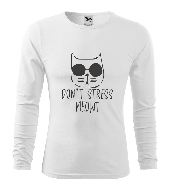 Don't stress - Hosszú ujjú férfi póló fehér