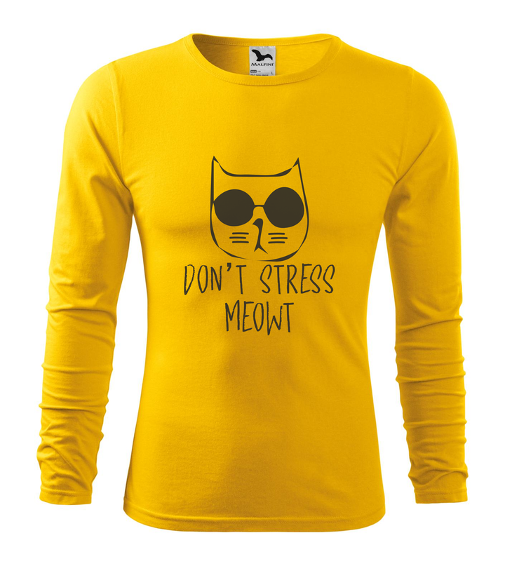 Don't stress - Hosszú ujjú férfi póló sárga