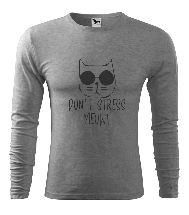 Don't stress - Hosszú ujjú férfi póló sötétszürke