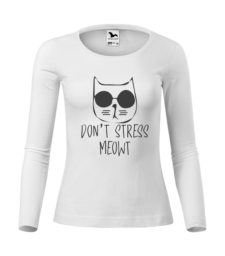 Don't stress - Hosszú ujjú női póló fehér