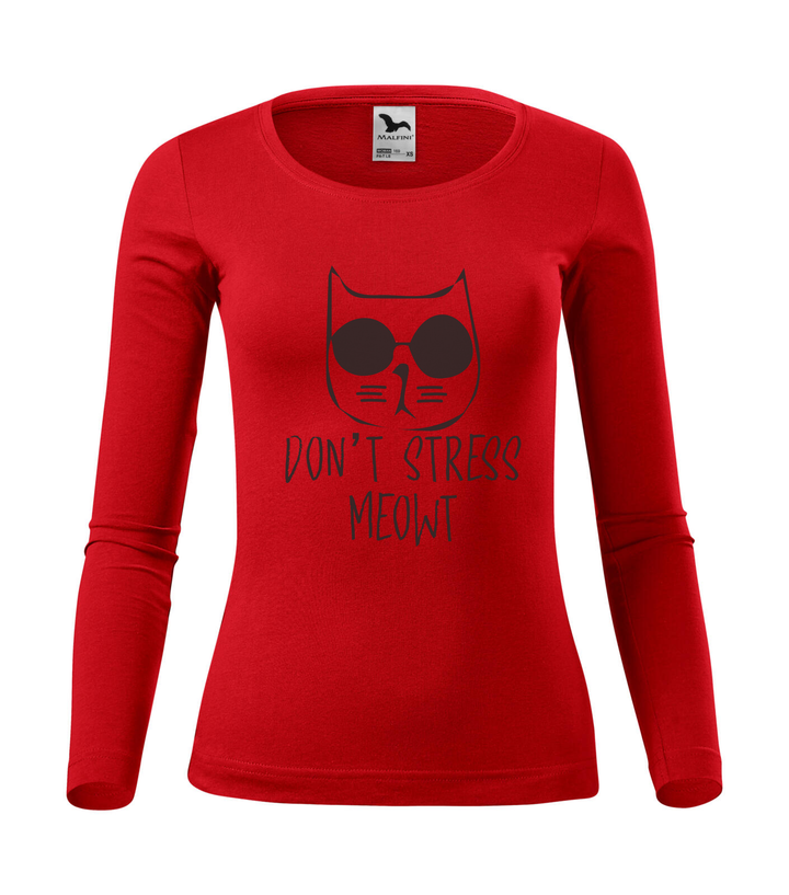 Don't stress - Hosszú ujjú női póló piros