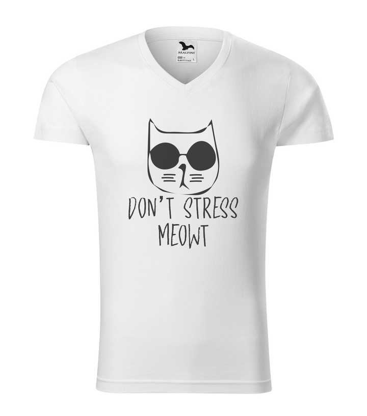 Don't stress - V-nyakú férfi póló fehér