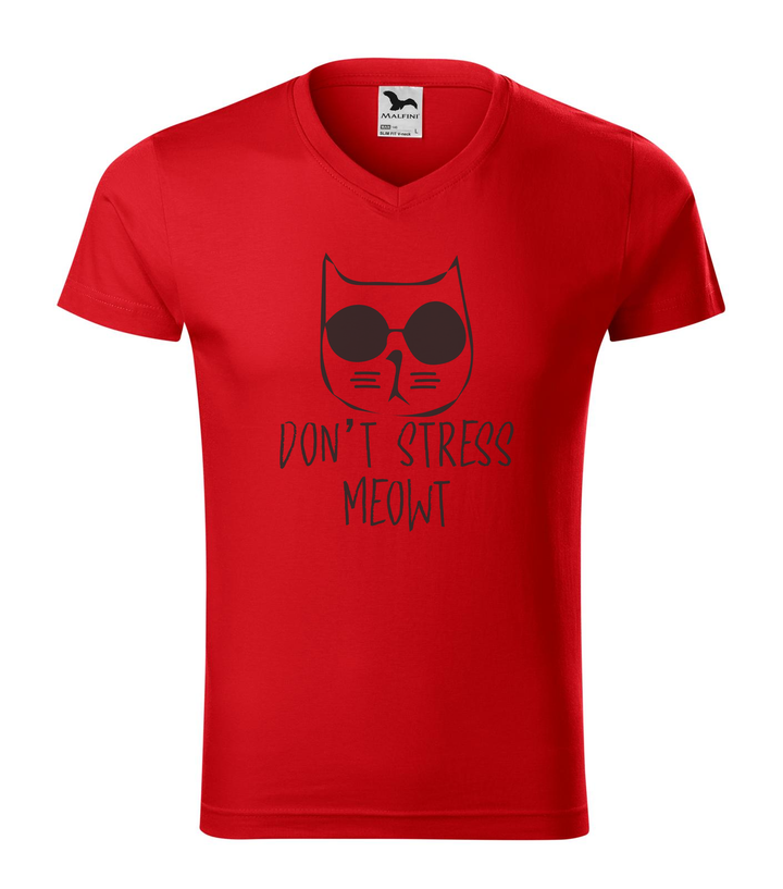 Don't stress - V-nyakú férfi póló piros