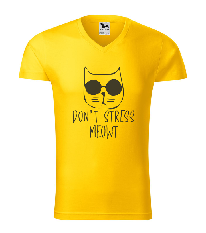 Don't stress - V-nyakú férfi póló sárga