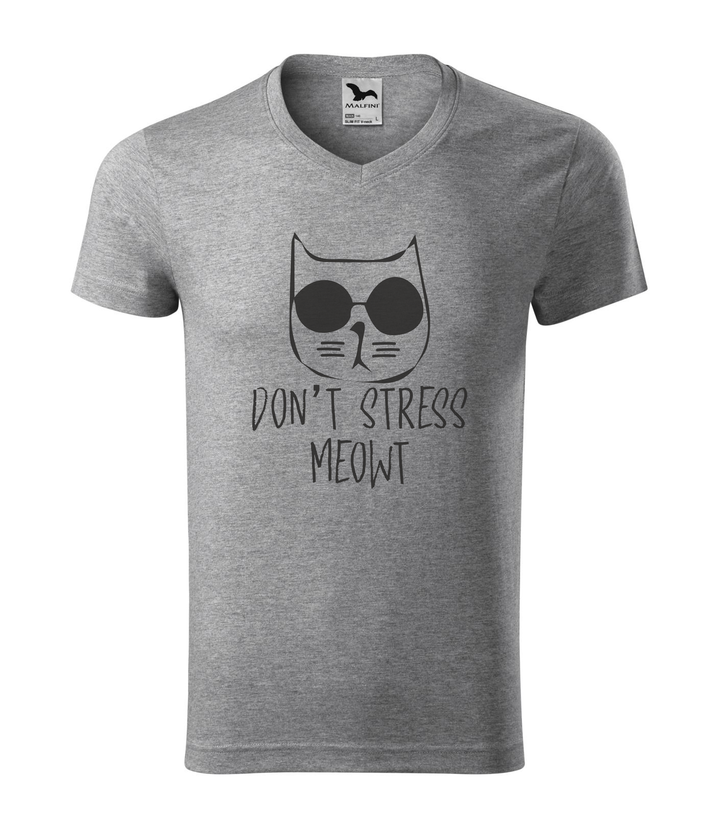 Don't stress - V-nyakú férfi póló sötétszürke