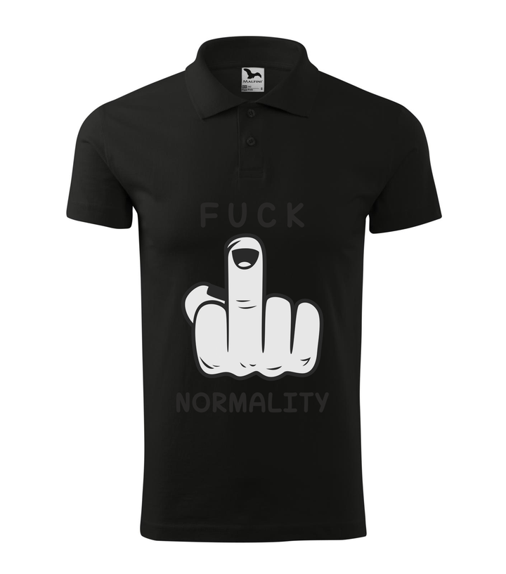 Fuck normality - Galléros férfi póló fekete