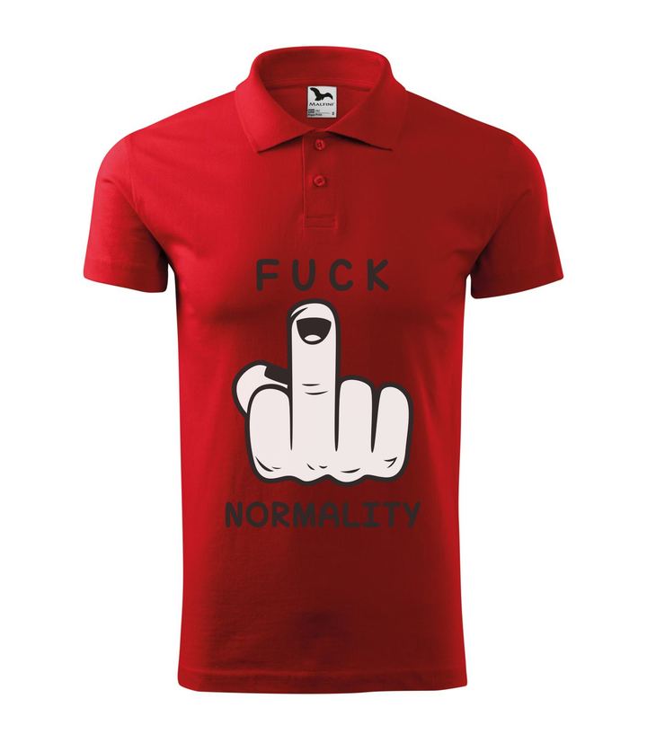 Fuck normality - Galléros férfi póló piros