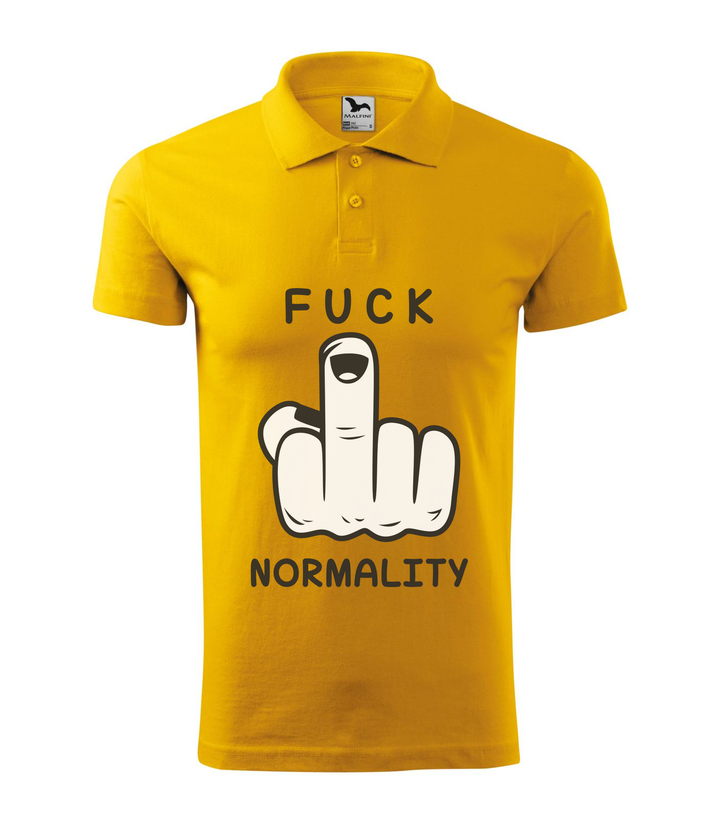 Fuck normality - Galléros férfi póló sárga