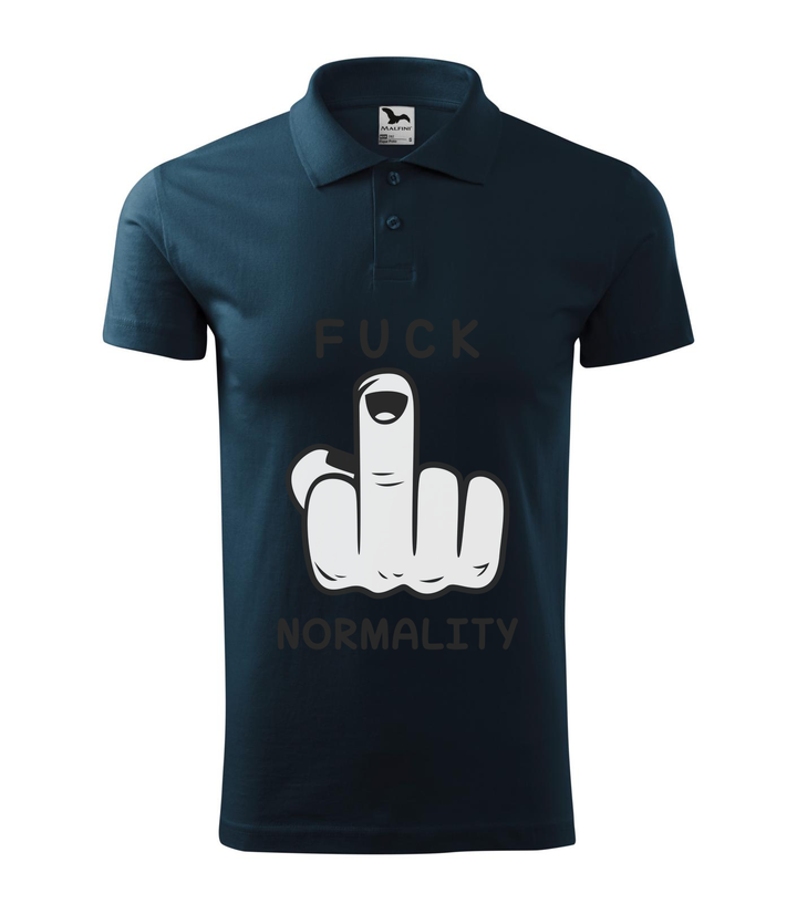 Fuck normality - Galléros férfi póló tengerészkék