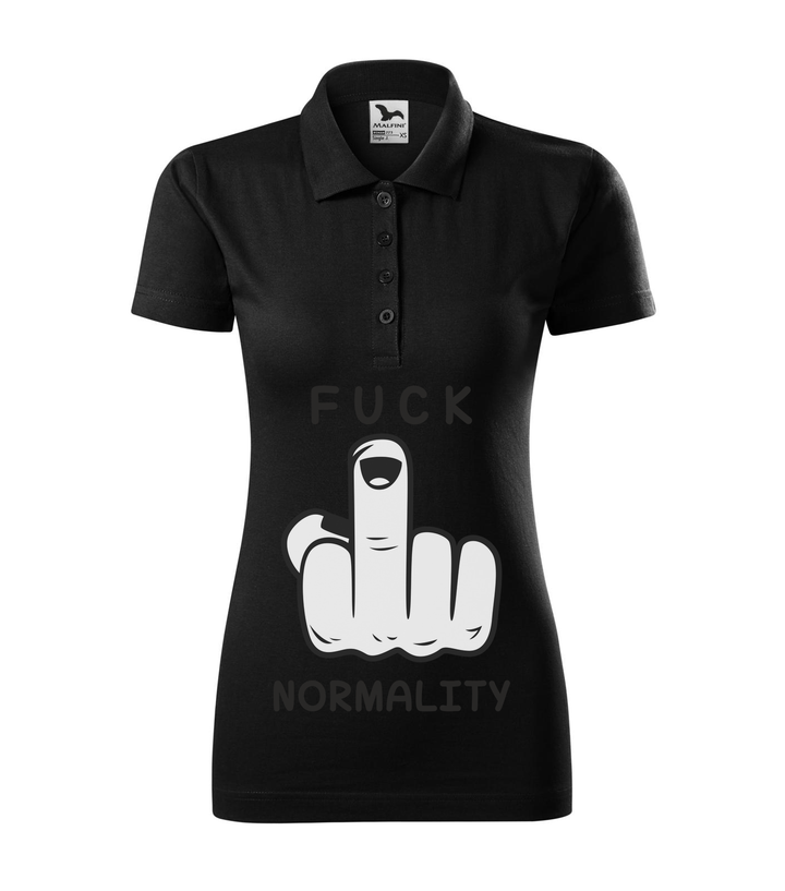 Fuck normality - Galléros női póló fekete