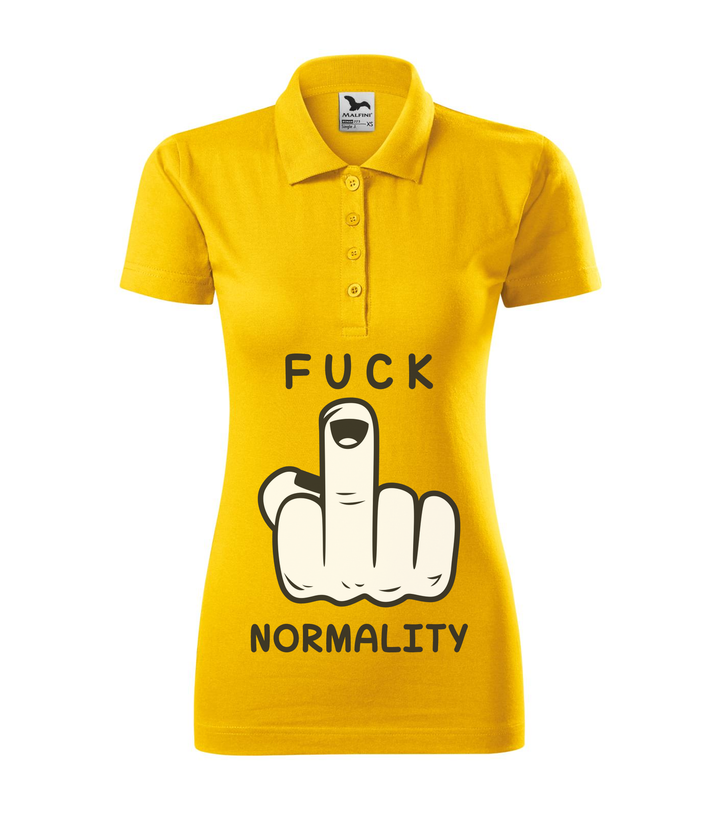 Fuck normality - Galléros női póló sárga