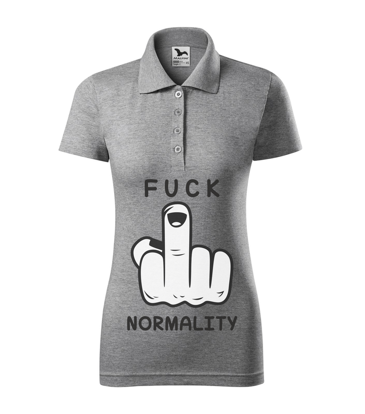 Fuck normality - Galléros női póló sötétszürke