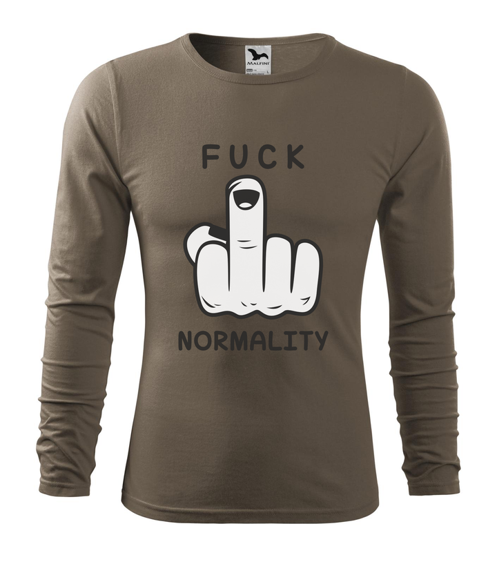 Fuck normality - Hosszú ujjú férfi póló army