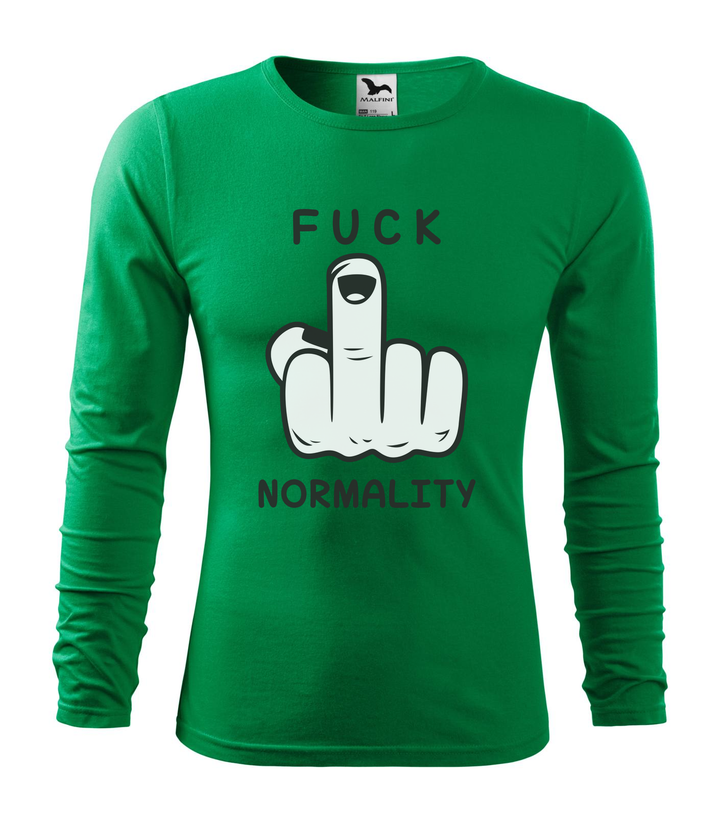 Fuck normality - Hosszú ujjú férfi póló fűzöld