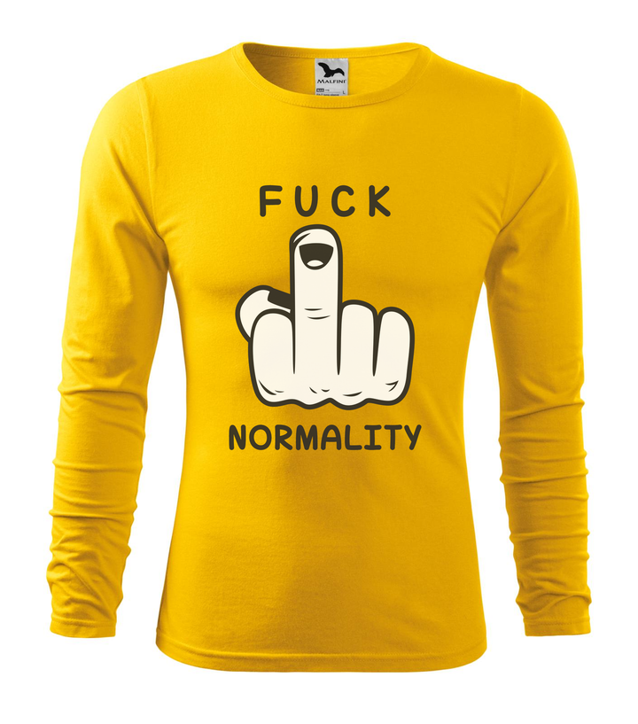 Fuck normality - Hosszú ujjú férfi póló sárga