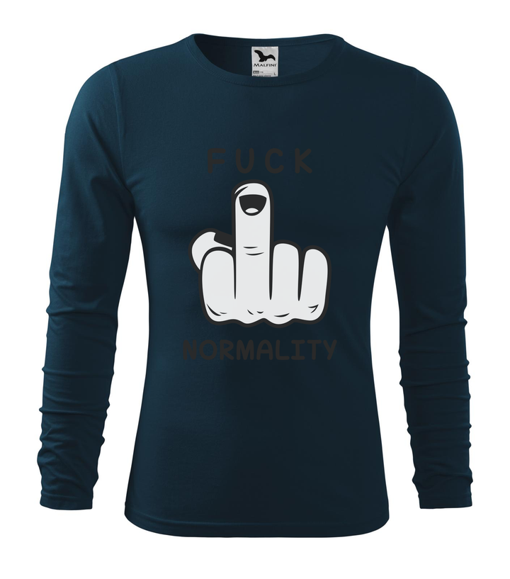 Fuck normality - Hosszú ujjú férfi póló tengerészkék