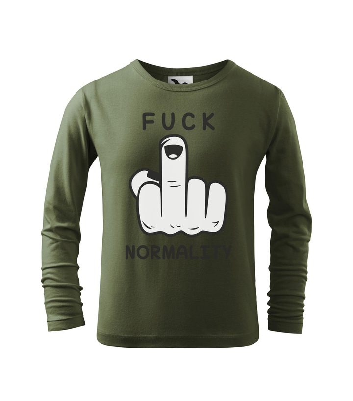 Fuck normality - Hosszú ujjú gyerek póló khaki