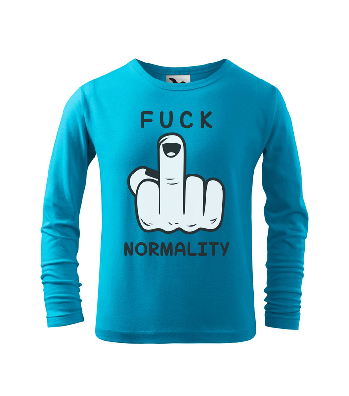 Fuck normality - Hosszú ujjú gyerek póló türkiz
