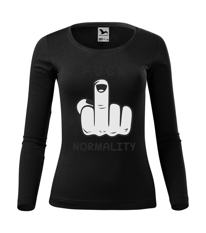 Fuck normality - Hosszú ujjú női póló fekete