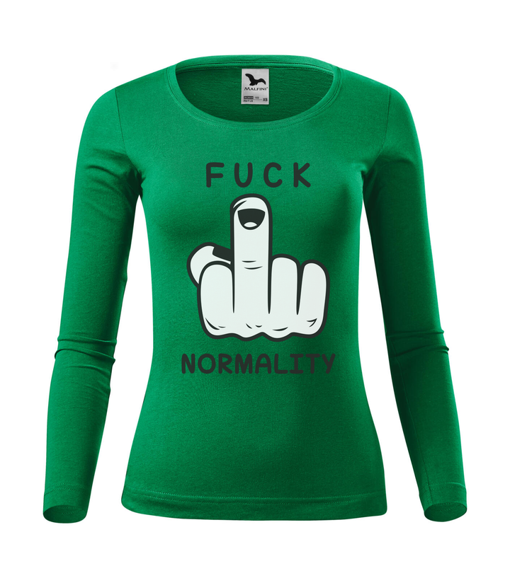 Fuck normality - Hosszú ujjú női póló fűzöld
