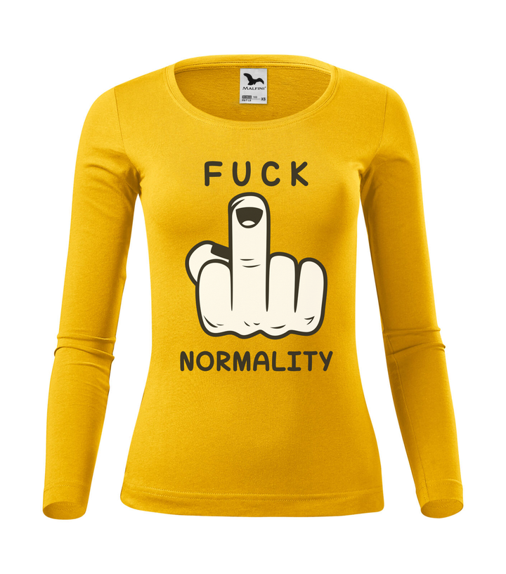 Fuck normality - Hosszú ujjú női póló sárga