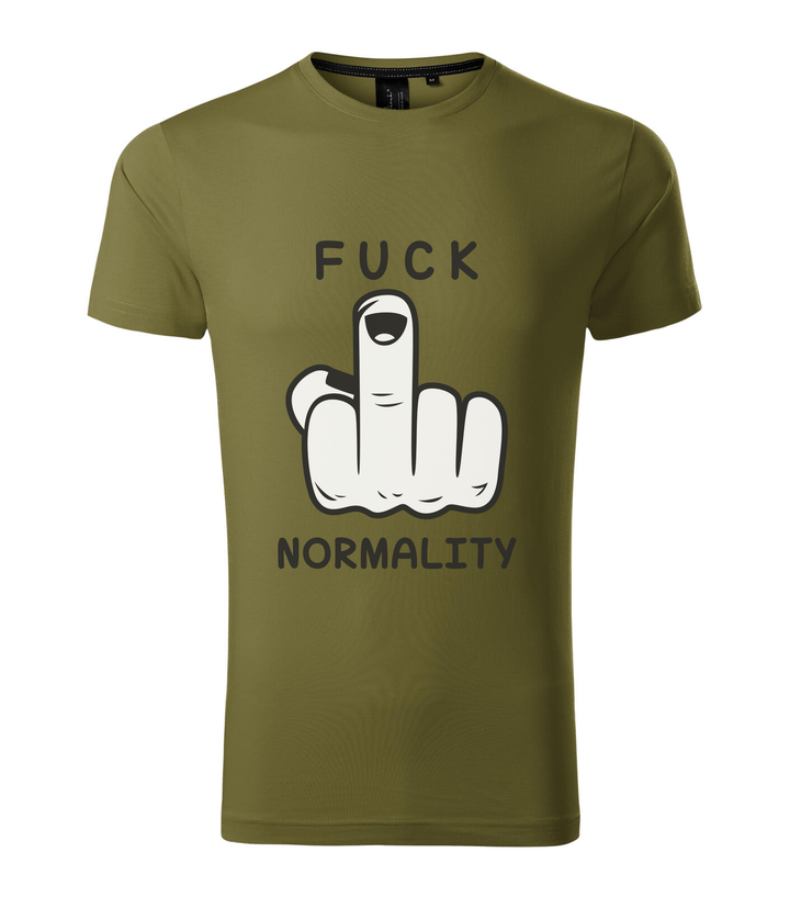 Fuck normality - Prémium férfi póló avokádózöld