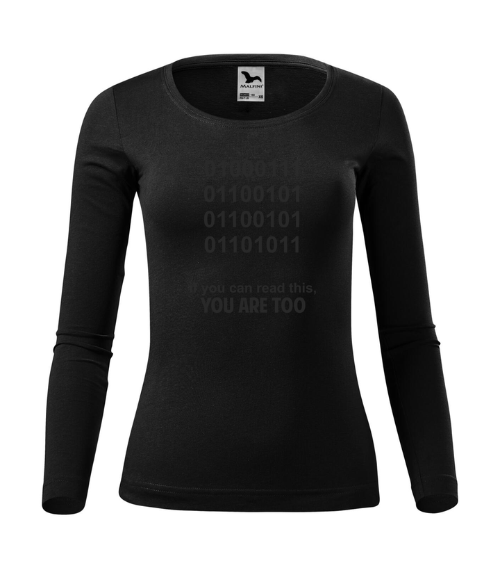 GEEK - if you can read this, you are too - Hosszú ujjú női póló fekete