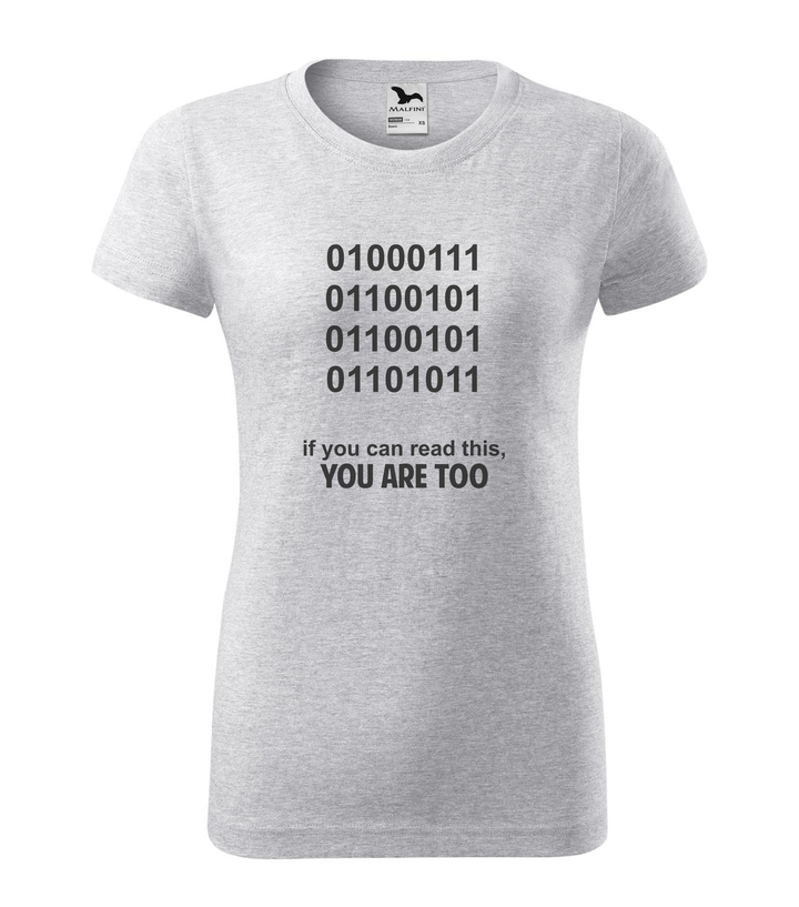GEEK - if you can read this, you are too - Női póló világosszürke