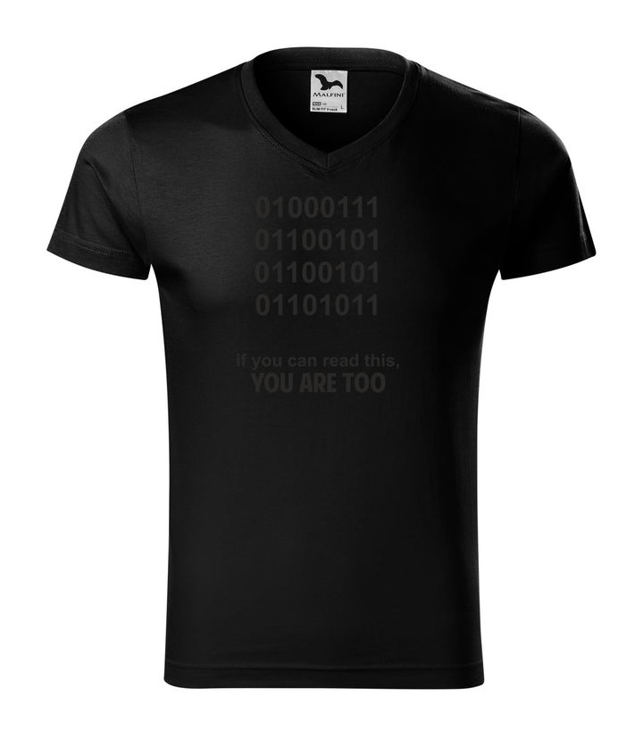 GEEK - if you can read this, you are too - V-nyakú férfi póló fekete