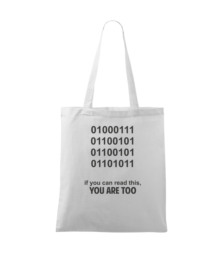 GEEK - if you can read this, you are too - Vászontáska (42 x 38 cm) fehér