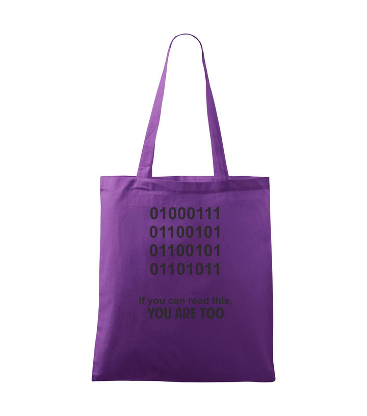 GEEK - if you can read this, you are too - Vászontáska (42 x 38 cm) lila