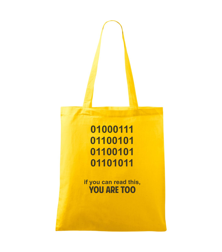 GEEK - if you can read this, you are too - Vászontáska (42 x 38 cm) sárga