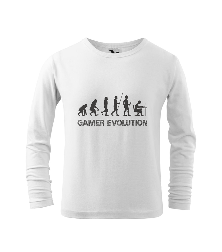 Gamer evolution - Hosszú ujjú gyerek póló fehér