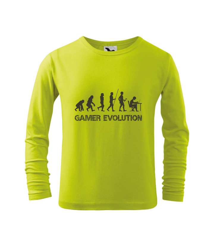 Gamer evolution - Hosszú ujjú gyerek póló lime