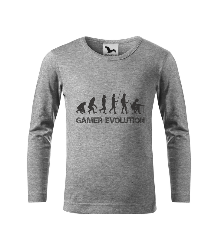 Gamer evolution - Hosszú ujjú gyerek póló sötétszürke