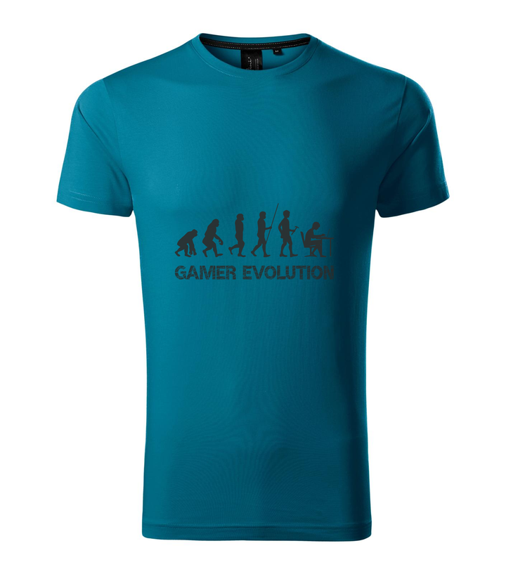 Gamer evolution - Prémium férfi póló petrol kék