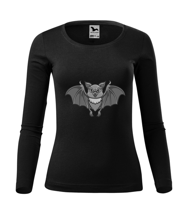 Halloween denevér - Hosszú ujjú női póló fekete