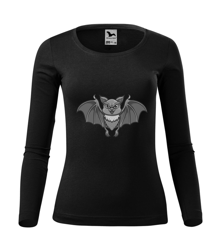 Halloween denevér - Hosszú ujjú női póló fekete