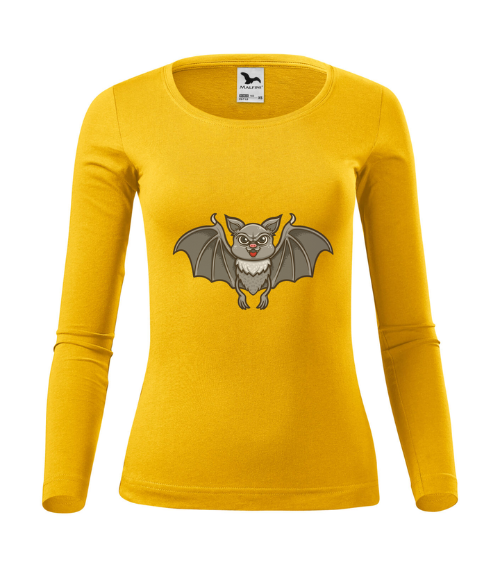 Halloween denevér - Hosszú ujjú női póló sárga