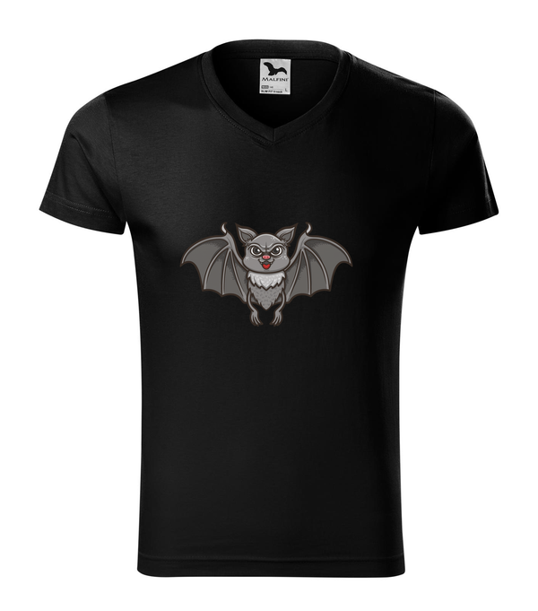 Halloween denevér - V-nyakú férfi póló fekete