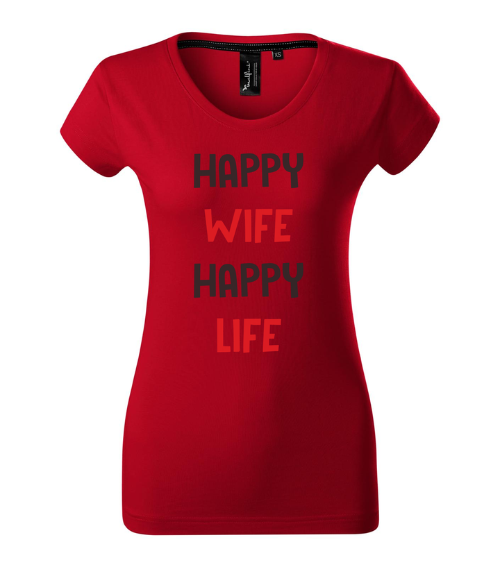 Happy wife happy life - Prémium női póló F1 piros