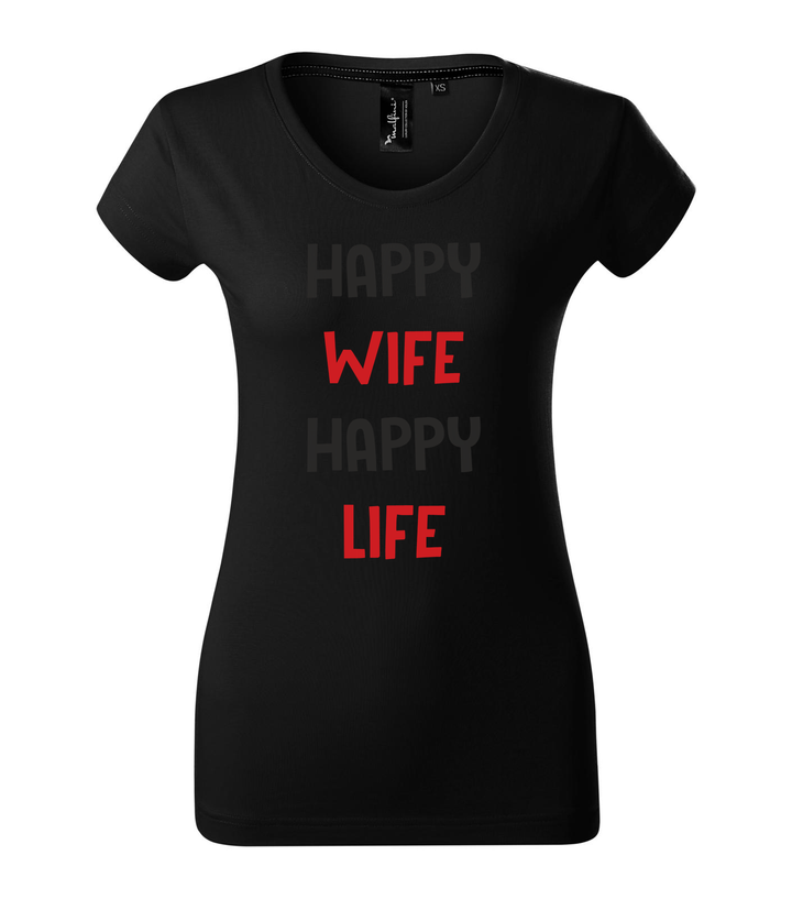 Happy wife happy life - Prémium női póló fekete