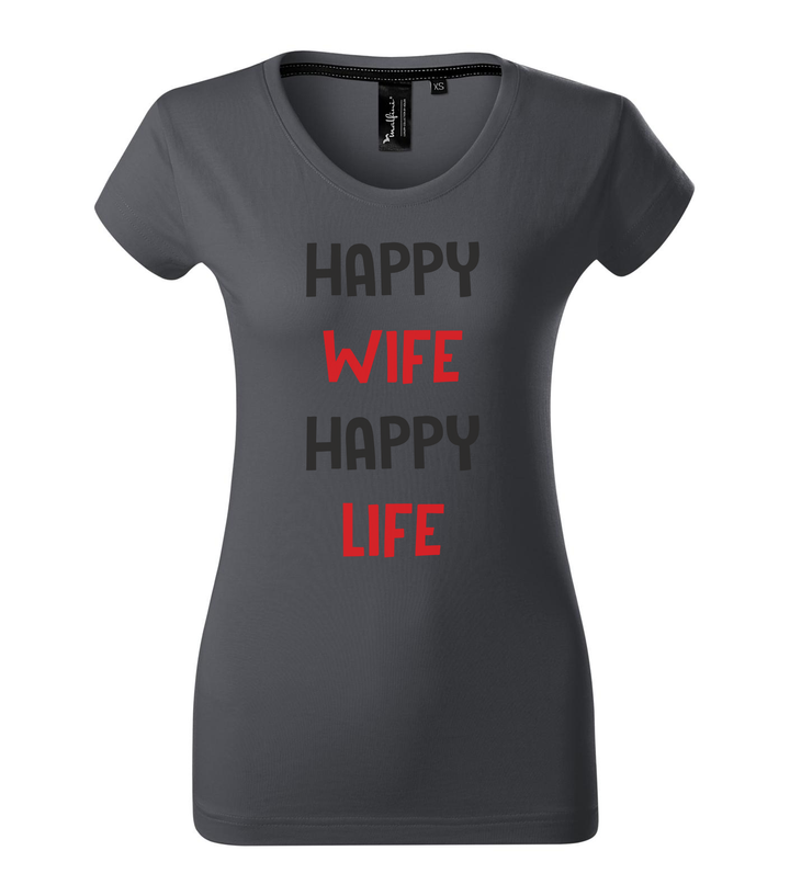 Happy wife happy life - Prémium női póló világos anthracite