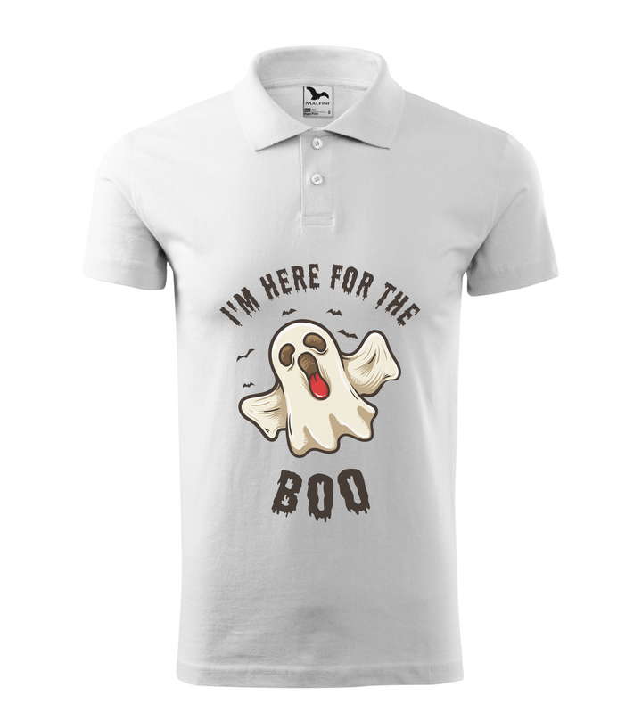 I'm here for the boo - Galléros férfi póló fehér