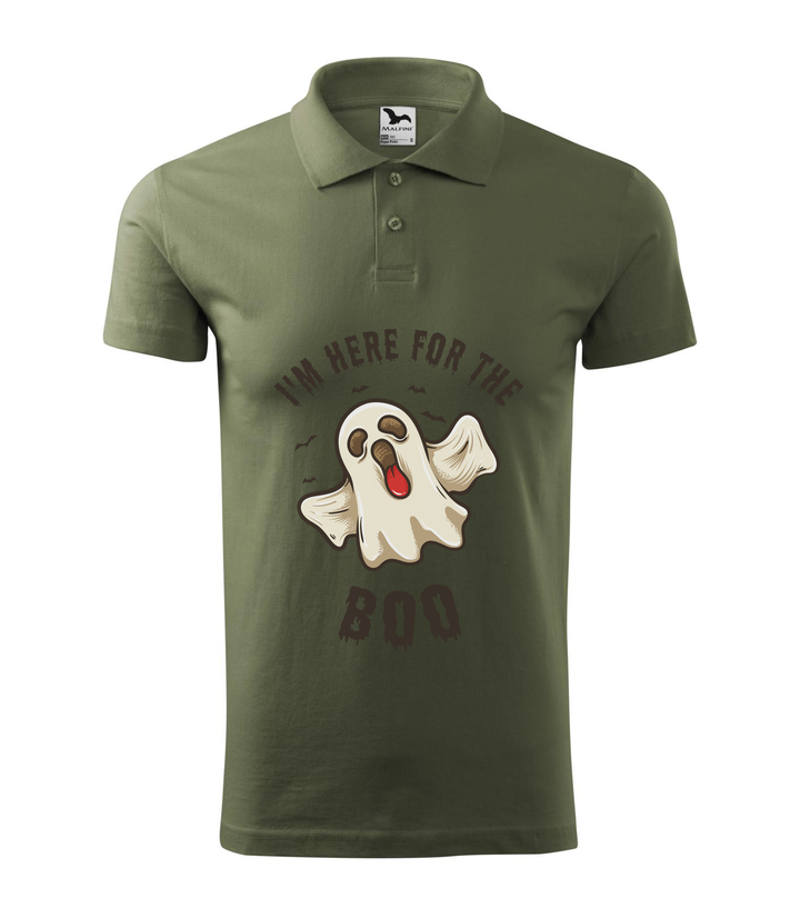 I'm here for the boo - Galléros férfi póló khaki