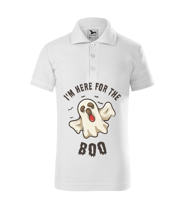 I'm here for the boo - Galléros gyerek póló fehér