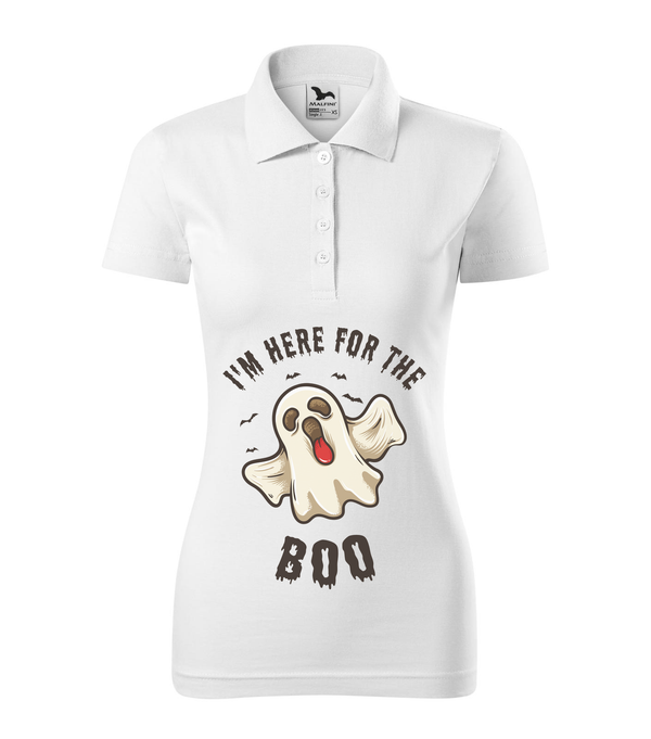 I'm here for the boo - Galléros női póló fehér
