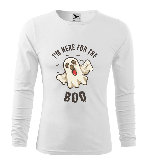 I'm here for the boo - Hosszú ujjú férfi póló fehér