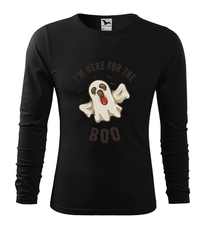 I'm here for the boo - Hosszú ujjú férfi póló fekete
